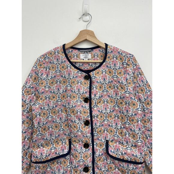 J. Crew Quilted Puffer Lady Jacket Liberty Honeysuckle Floral PrimaLoft - Size 6 - Picture 4 of 13